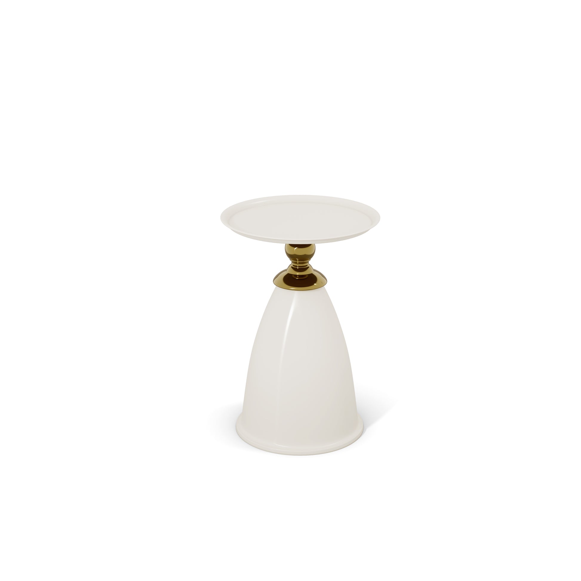 Luxury Design Iron End Table, Minimalist Round Side Table For Small Space White Iron