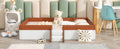 Full Size Upholstered Daybed Frame With Fence And Stairs, Brown White Full Brown White Mdf Lvl