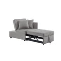 Chair Bed 4 In 1 Convertible Recliner Couch Sleeper Sofa Bed W Sturdy Wood Frame For Living Room, Bedroom, Small Space Polyester Upholstery Grey Grey Foam Polyester 1 Seat