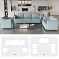 Modular Sectional Sofa, Convertible Sofa Seat With Storage, Sets Including Three Seater Sofa & Couches,Loveseat And Single Chair 1 2 3 Seat For Living Room Antique Blue Fabric 6 Seat