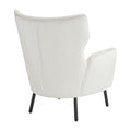 Wing Back Velvet Accent Chair, Modern Living Room Armchair Comfy Upholstered Single Sofa Chair For Bedroom Dorms Reading Reception Room With Metal Legs & Pillow, Beige Beige Velvet