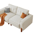 Loveseat Sofa With Deep Seat, Modern Chenille Beautiful Seat Couch For Living Room Upholstered 3 Seater Small Couch For Bedroom, Apartment White Chenille