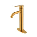 Brushed Gold Single Stem Bathroom Sink Faucet Gold Bathroom Modern Brass Brass