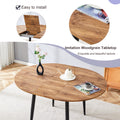 Table And Chair Set.Modern Extendable Wood Mdf Dining Table.The Table Has A Telescopic Design, Suitable For Gatherings Of Different Size.Paired With 4 Chairs With Pu Cushions And Black Metal Legs. Brown,Wood Seats 4 Mdf Metal