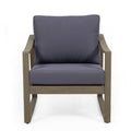 Samwell Club Chair Dark Grey Acacia Wood