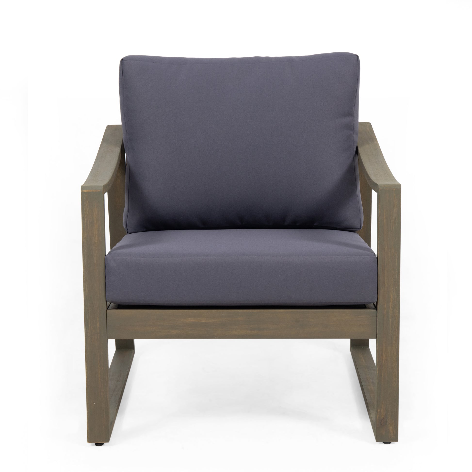 Samwell Club Chair Dark Grey Acacia Wood