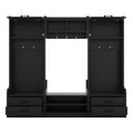 4 In 1 Detachable Hall Tree With Storage And 7 Hooks, Multiple Functions Hallway Coat Rack With Storage Drawers And Cabinet, Black Shoe Bench For Entryway Hallway Black Particle Board Mdf