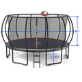 Yc 16Ft Trampoline Pumpkin Black Red Black Red Garden & Outdoor Steel