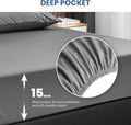 Queen Size 4 Piece Sheet, Lightweight Super Soft Easy Care Microfiber Comfycooling Bedding Sheets With Deep Pocket, Shrinkage And Fade Resistant, Hotel Luxury, Grey Grey Microfiber