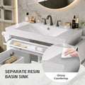 30'' Bathroom Vanity With Top Sink, Modern Bathroom Storage Cabinet With 2 Drawers And A Tip Out Drawer, Single Sink Bathroom Vanity Same As Sw000143Aak White Bathroom Modern Solid Wood Mdf Resin