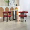 Coolmore Contemporary Designed Pu Fabric Upholstered Accent Dining Chair Barrel Side Chairs Kitchen Armchair For Living Room Set Of 2 Wine Red Pu Wine Red Foam Pu Leather
