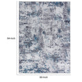 Keli 5 X 7 Modern Area Rug, Abstract Art Design, Soft Fabric, Gray, Blue Blue Gray Fabric