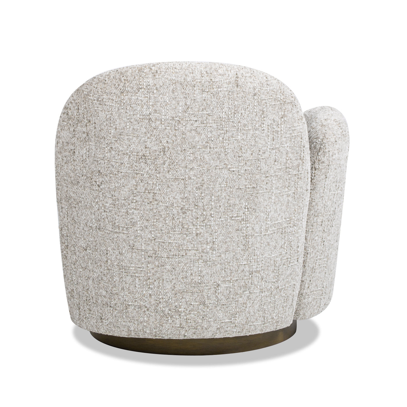 Duo 31.5" Laf One Arm Swivel Accent Chair, Multi Greige Beige Chenille Beige Foam Chenille