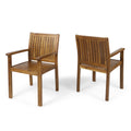 Wilson Dining Chair,Set Of 2 Teak Acacia Wood