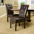 Carter 5 Tuft Kd Dining Chair Set Of 2 Chocolate Wood Waterproof Fabric