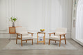 Leisure Chair With Solid Wood Armrest And Feet, Leisure Chair, Wood Frame, Velvet, Solid Rubber Wood Legs, Mid Century Modern Accent Chair, For Living Room Bedroom Studio Chair,Two Packs Beige Corduroy