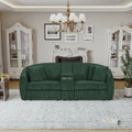 United We Win Corduroy Fabric, Two Cup Holders, Storage, Oversized Two Seat, Solid Wood Frame, High Quality Sponge Filling, Curved Placement Sofa Emerald Corduroy 2 Seat