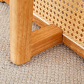 Table And Chair Set, Ancient Style Solid Wood Dining Table, Imitation Rattan Table Legs, Beautiful Simple Solid Wood Dining Chair, Perfect For Dinner, Meetings, Home And Office Decoration Wood Rubber Wood
