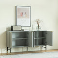 Sideboard Buffet Cabinet, Modern Accent Cabinet With 4 Door, Entryway Cabinet With Storage For Living Room, Dinning Room,Gray Gray Gray Dining Room Modern Drawers Included Mdf,Particle Board