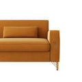 Fx P18 Or Sofa Luxury Velvet Sofa With Gold Accents Modern 3 Seat Couch With Plush Cushions, Perfect For Living Room And Office Decor Orange Velvet 3 Seat