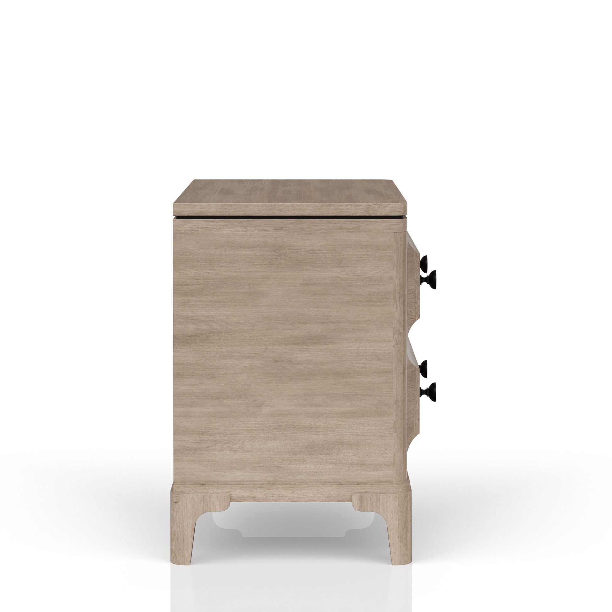 2 Drawer Nightstand With Sand Finish Sand Solid Wood Mdf