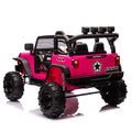 24V Kids Ride On 400W Electric Toy Car W Parents Control,Four Wheel Suspension,Front And Rear Led Searchlight,With Bluetooth,Mp3,Usb,Music,Volume Adjustment,Light Control And Power Display For Kids 3 Rose Red Polypropylene