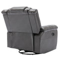 Home Theater Recliner Set Manual Recliner Chair With Wide Armrest, Two Built In Cup Holders For Living Room,Bedroom, Grey Grey Foam Pu