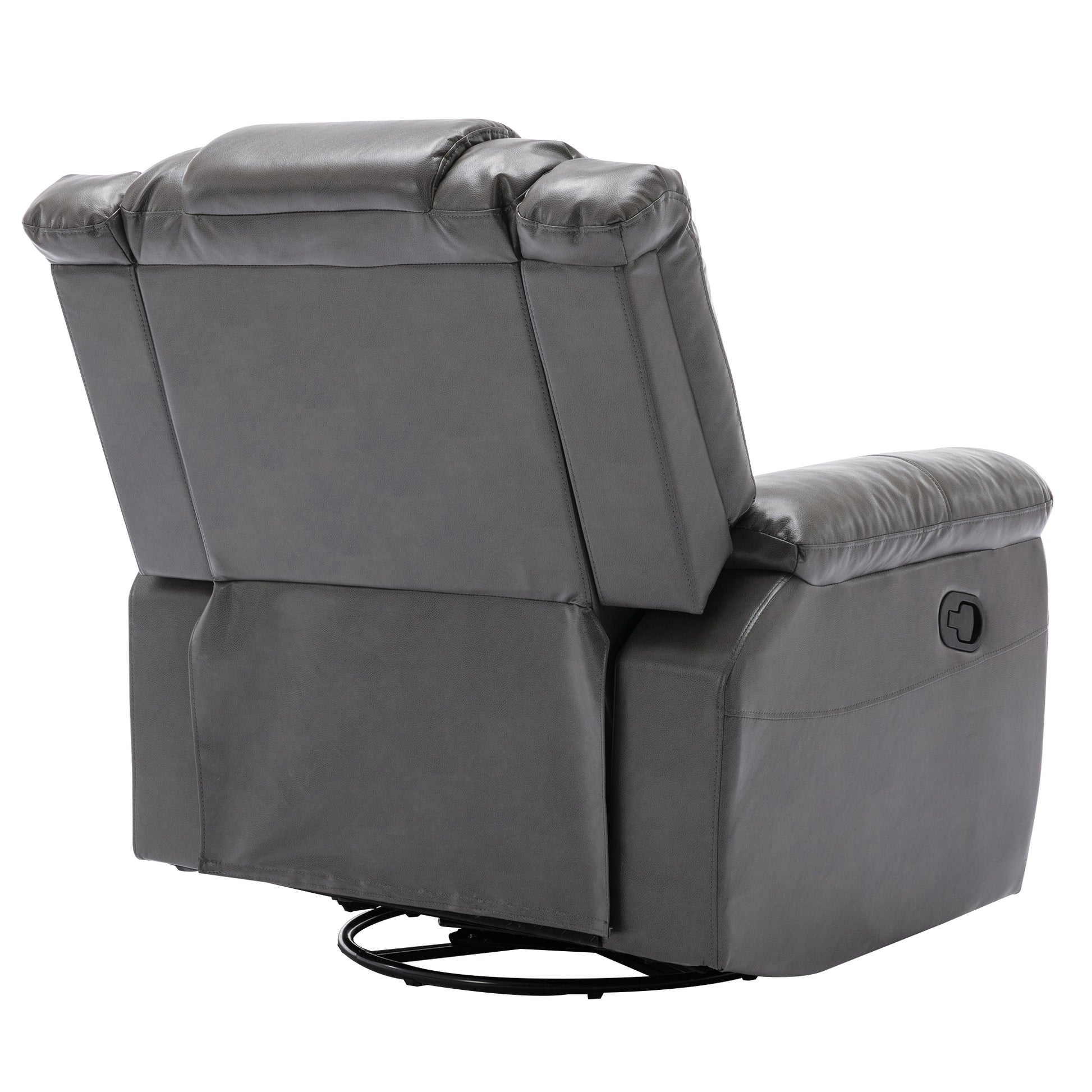 Home Theater Recliner Set Manual Recliner Chair With Wide Armrest, Two Built In Cup Holders For Living Room,Bedroom, Grey Grey Foam Pu