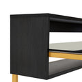 Techni Mobili Home Office Writing Desk With Riser, Gold Gold Writting Desk Office Modern Rectangular Rectangular Mdf Metal