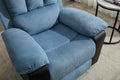 Recliner Chair With Heat And Vibrating Massage, Comfy Padded Overstuffed Soft Fabric Heated Recliner Blue And Black Black Blue Power Push Button Metal Primary Living Space Soft Cushion Back Heavy Duty Casual,Contemporary Push Button Pillow Top Arms Foam