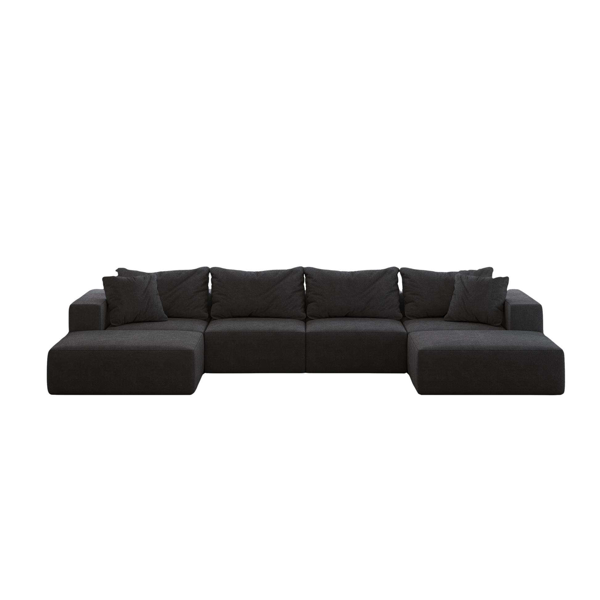 Oversized Sponge Cloud Sofa,Modern Upholstered Sectional Sofa Couch Set,Modular 162" L Shaped Sectional Living Room Sofa Set With 6 Pillows,Free Combination Sofa Couch For Living Room,Bedroom Grey Foam Chenille 6 Seat