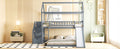 Twin Over Twin Bunk Bed With Two Drawers And Slide, House Bed With Slide, White Old Sku :Lt000129Aae Gray Pine