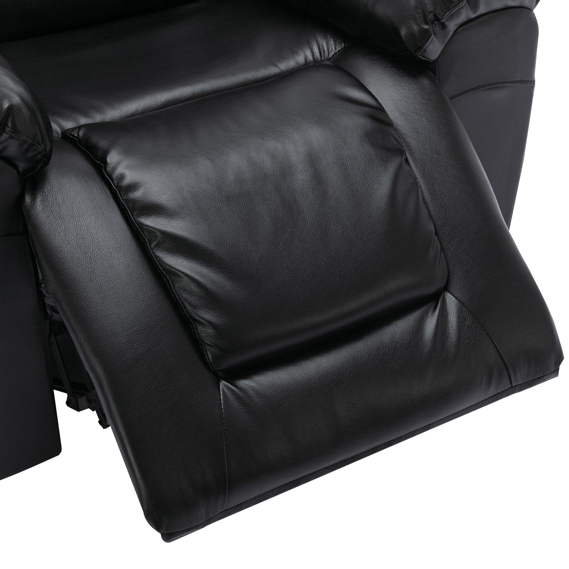 Home Theater Recliner Set Manual Recliner Chair With Wide Armrest, Two Built In Cup Holders For Living Room,Bedroom, Black Old Sku:Sg000760Aab Black Foam Pu Leather
