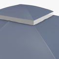 Outsunny 10' X 12' Gazebo Canopy Replacement, 2 Tier Outdoor Gazebo Cover Top Roof With Drainage Holes, Top Only , Dark Blue Blue Polyester