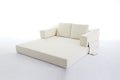 Modern Minimalist Sofa, Fold Out Sofa Bed, Convertible Chair Floor Couch & Sleeping Mattress For Living Room, Bedroom, Apartment, Removable Backrest, White White Chenille Soft Vintage Chenille 2 Seat