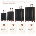 Hardshell Luggage Sets 6 Piece Suitcase Set, Expandable Lightweight Suitcases With Wheels, Tsa Lock For Men Women, Black Brown Black Brown Abs