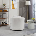 Mid Century Modern Accent Chair With Wood Frame, Upholstered Swivel Chair For Living Room Chairs With Waist Cushion, Reading Armchair For Bedroom Sunroom White Bedroom Modern Foam Velvet