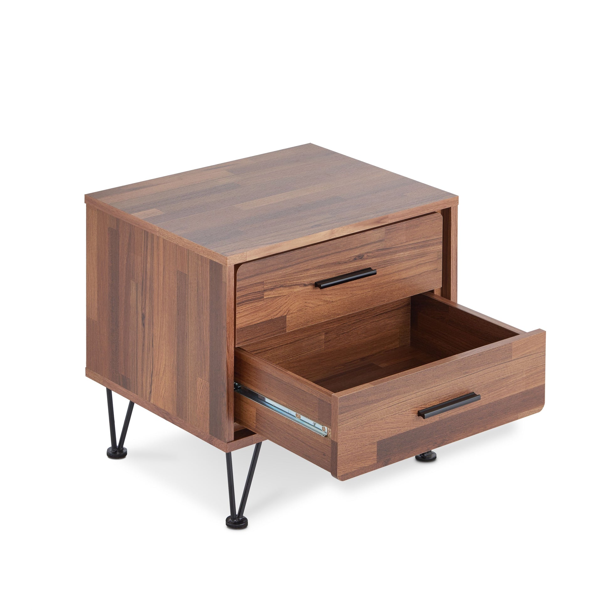 Deoss Walnut Finish Accent Table Walnut Synthetic Wood