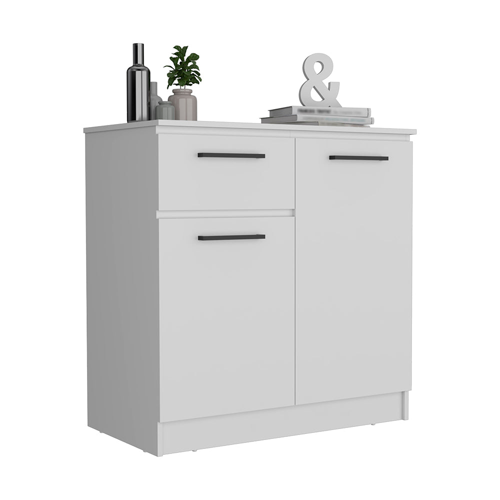 Orleans Dresser With 2 Door And Single Drawer, White White Solid Wood Mdf Engineered Wood