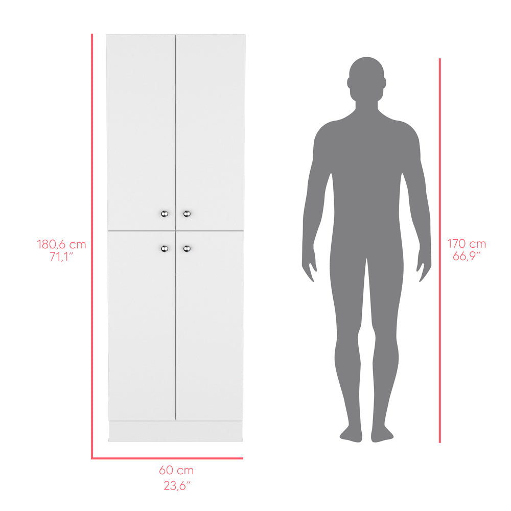 Pantry Cabinet Coahoma, Kitchen, White White Particle Board Engineered Wood