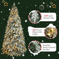 7.5Ft Artificial Christmas Tree With 400 Led Lights And 1200 Bendable Branches, Christmas Tree Holiday Decoration, Creative Decorated Trees, Xmas Tree Christmas Decorations Green Pvc