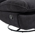 360 Swivel Recliner Adjustable Chair Chenille Glider Swivel Reclining Sofa Chair With Black Metal Round Base Black Black Foam Upholstered