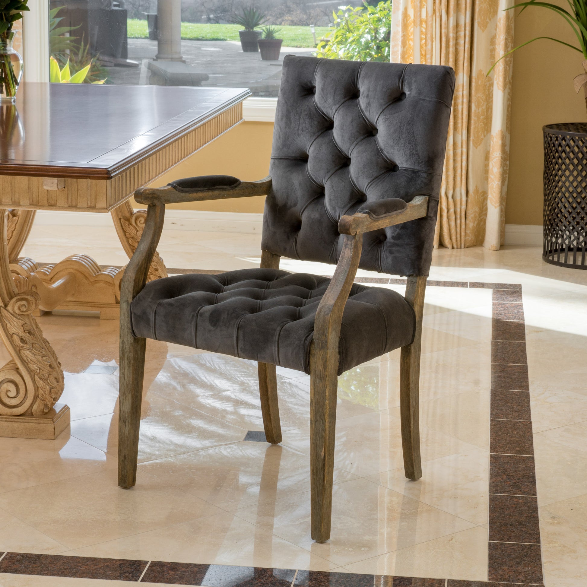 Arm Chair Charcoal Velvet