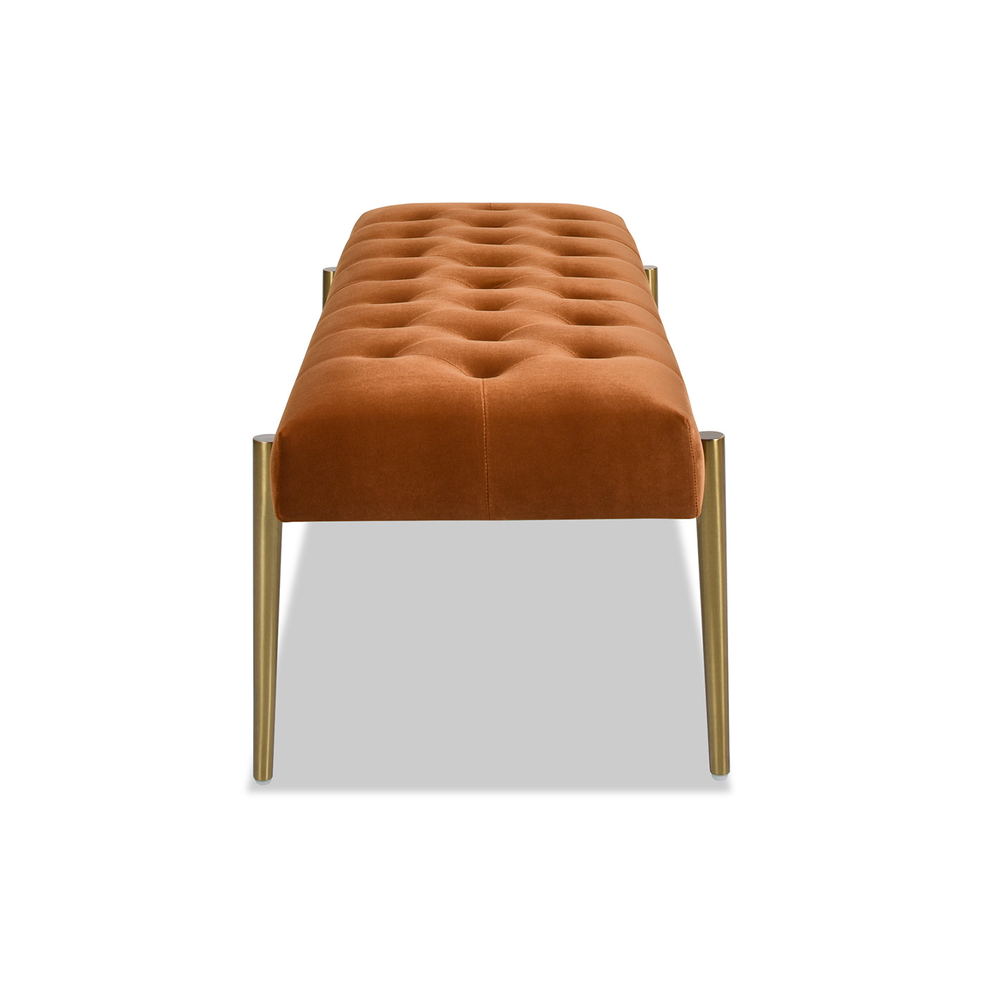 Aria Upholstered Gold Accent Bench, Burnt Orangeperformance Velvet Burnt Orange Foam Velvet