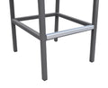 Marina Outdoor Patio Barstool In Gray Powder Coated Finish With Gray Sling Textilene And Gray Wood Accent Arms Gray Textilene Aluminium