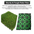 Artificial Grass Turf Tiles Interlocking Set Of 35Pcs, Fake Grass Tiles Self Draining For Pet Indoor Outdoor Flooring Decor, 12X12In Dark Green Dark Green Modern Plastic Plastic