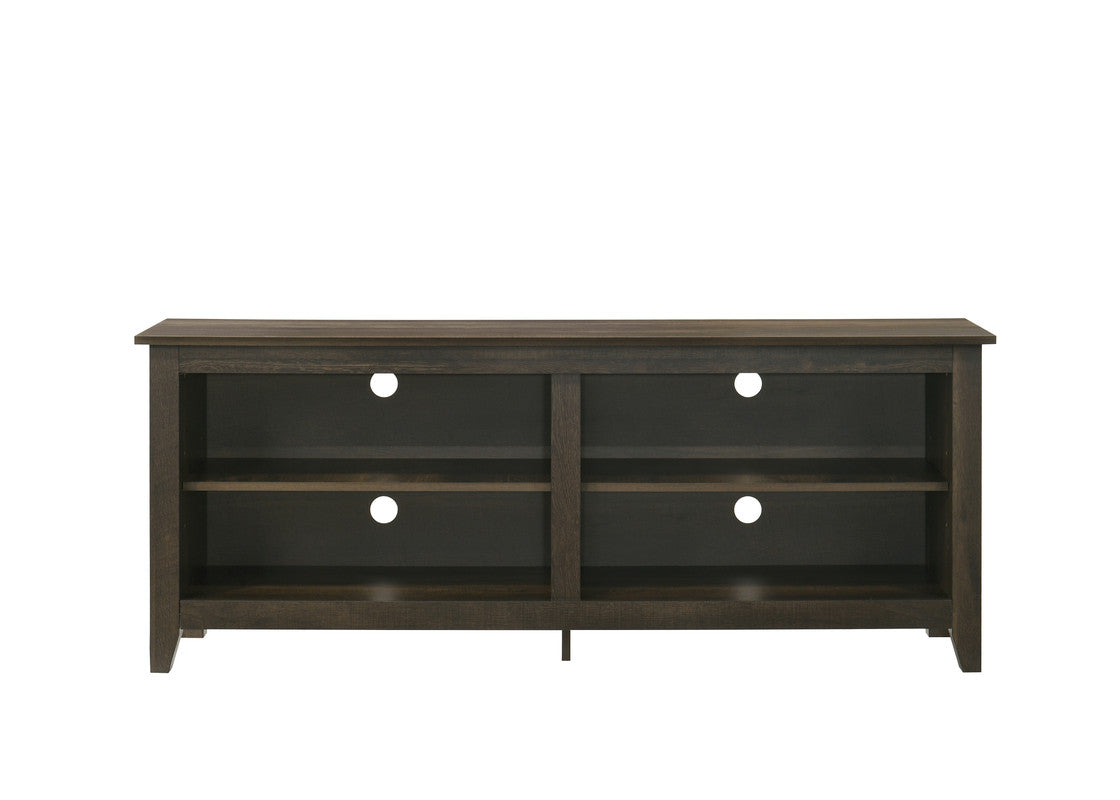 Trove 58" Wide Dark Dusty Oak Finish Tv Stand With Open Shelves And Cable Management Dark Oak 50 59 Inches Particle Board