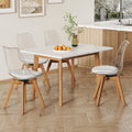 White Stone Burning Tabletop With Rubber Wooden Legs, Foldable Computer Desk, Foldable Office Desk,4 Modern Chairs Can Rotate 360 Degrees,The Seat Cushion Is Made Of Pu Material. Zd 1545Sc 003 White Sintered Stone