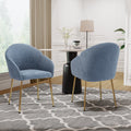 Dining Chair Set Of 2 Blue Metal