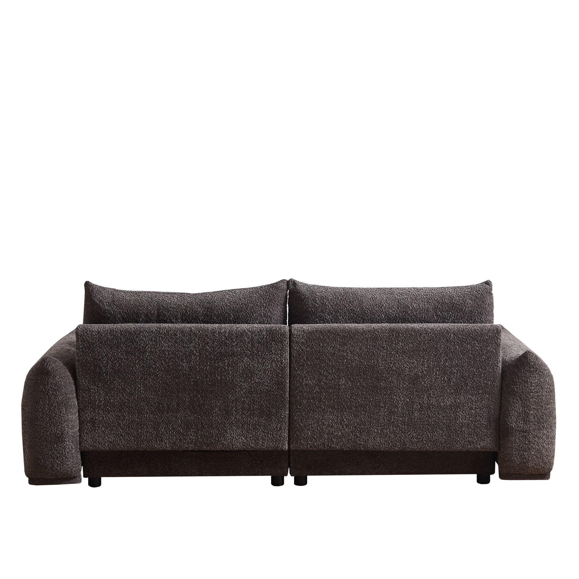 Lamb'S Wool 2 Seater Cushion Sofa 90'' Comfortable Sofa For Living Room Bedroom And Other Casual Spaces Lamb'S Wool Sofa With 2 Cushions And 2 Ball Pillows. Gray Gray Foam Fabric 2 Seat